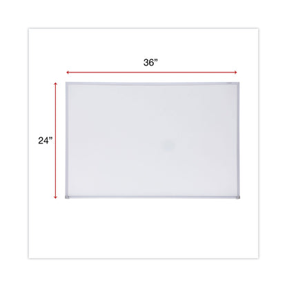Universal Dry Erase Board, Melamine, 36 x 24, Satin-Finished Aluminum Frame