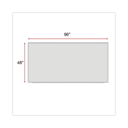 Universal Dry Erase Board, Melamine, 96 x 48, Satin-Finished Aluminum Frame