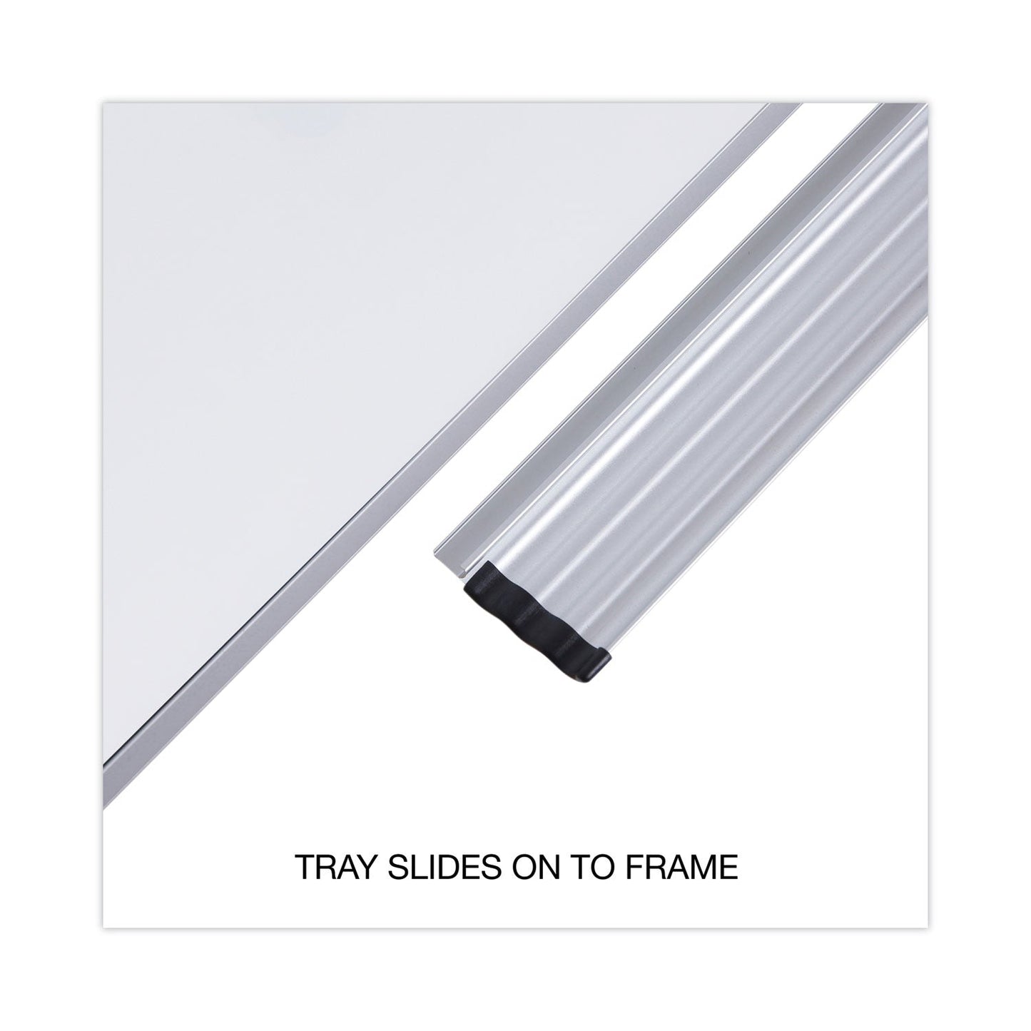 Universal Dry Erase Board, Melamine, 96 x 48, Satin-Finished Aluminum Frame