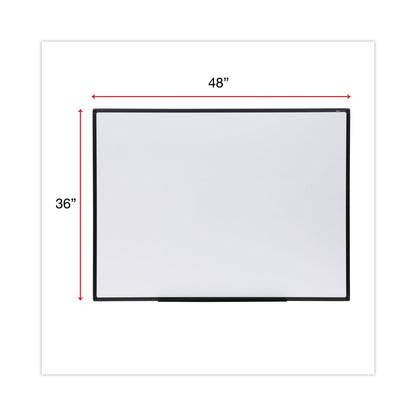 Universal Dry Erase Board, Melamine, 48 x 36, Black Frame