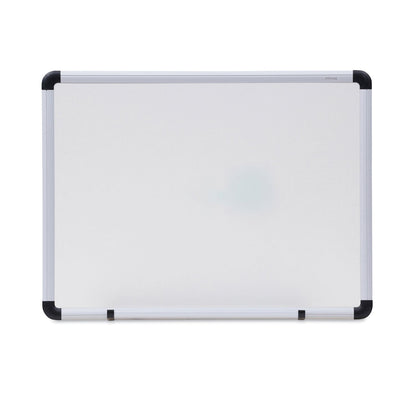 Universal Dry Erase Board, Melamine, 24 x 18, White, Black/Gray, Aluminum/Plastic Frame