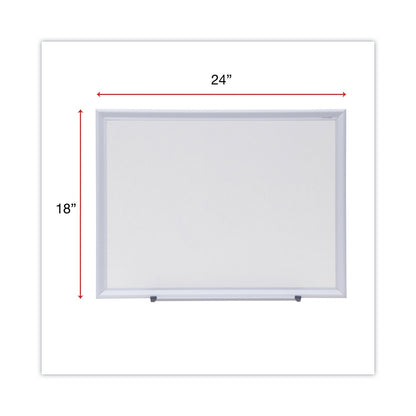Universal Dry Erase Board, Melamine, 24 x 18, Aluminum Frame