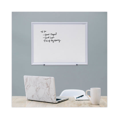 Universal Dry Erase Board, Melamine, 24 x 18, Aluminum Frame