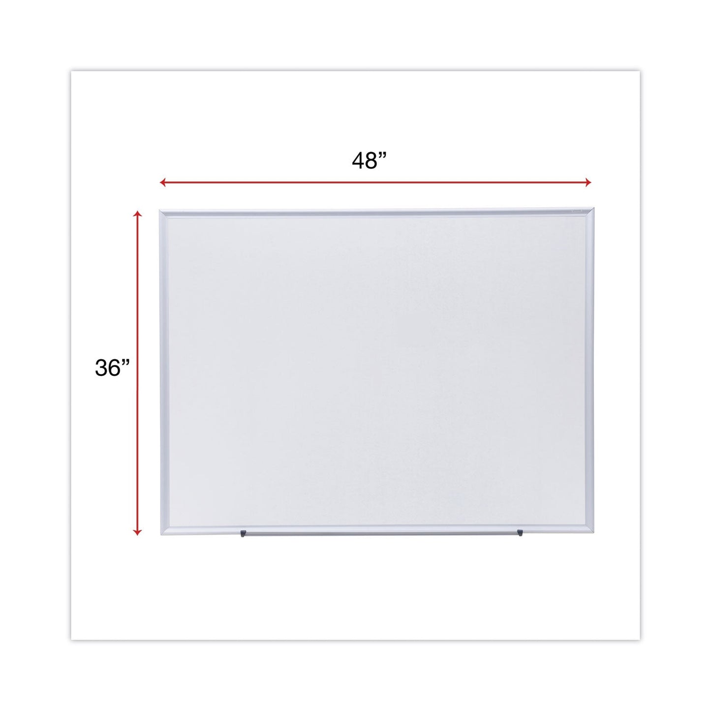 Universal Dry Erase Board, Melamine, 48 x 36, Aluminum Frame