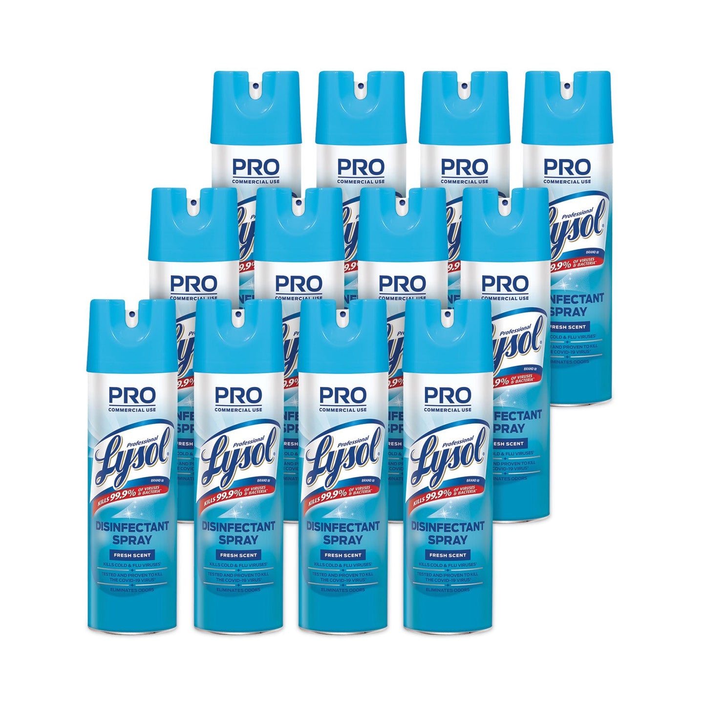 Professional LYSOL Disinfectant Spray, Fresh Scent, 19 oz Aerosol Spray, 12/Carton