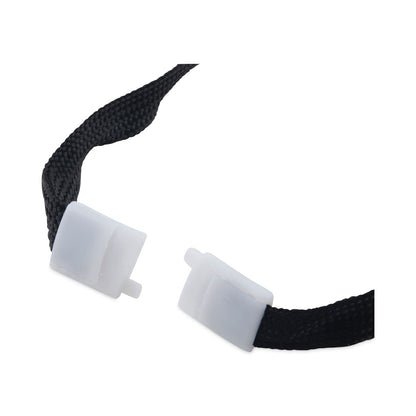 Advantus Recycled Breakaway Lanyard, Plastic J-Hook Fastener, 36" Long, Black, 10/Box