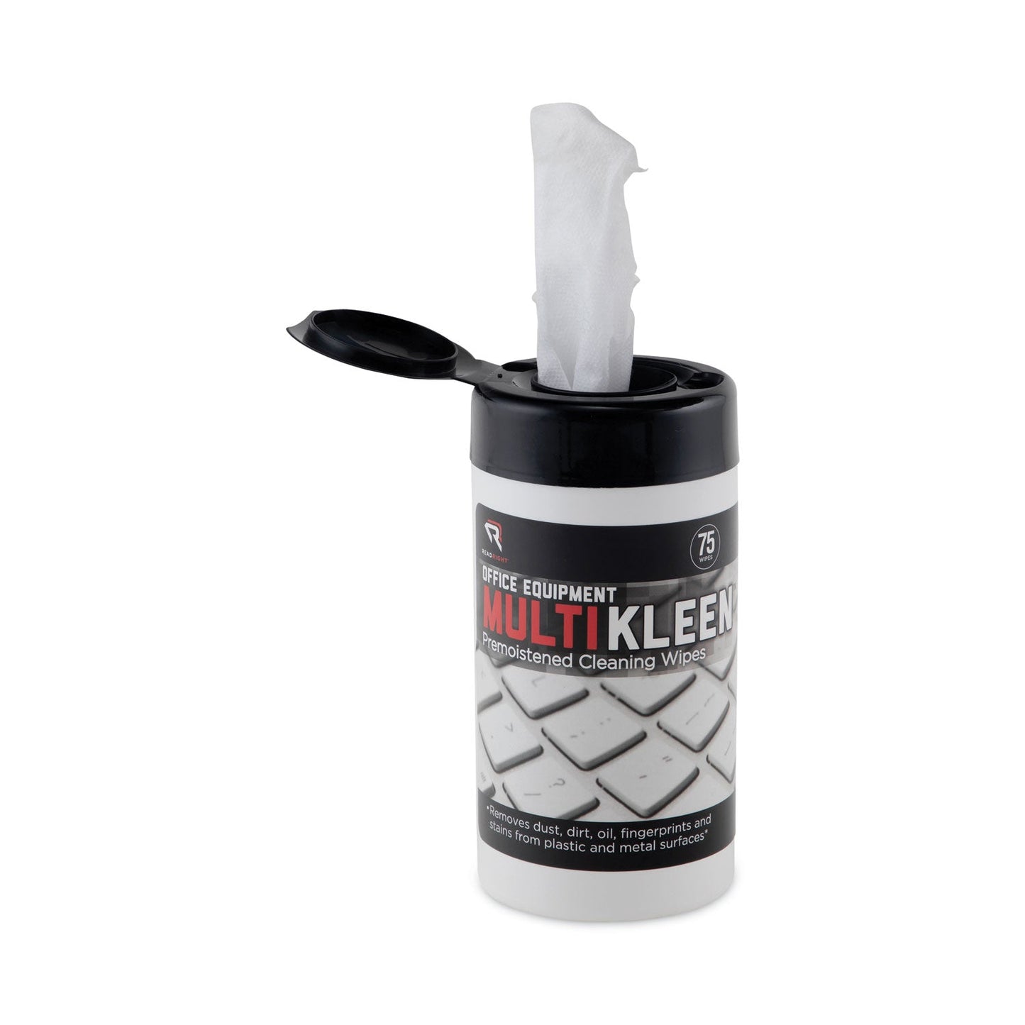 Read Right Office Equipment MultiKleen Wet Wipes, Cloth, 5.44 x 6.38, 75/Tub