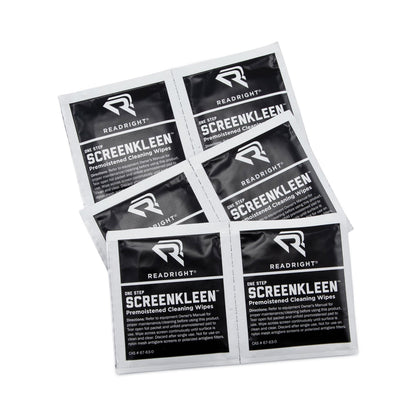 Read Right OneStep CRT Screen Cleaning Pads, 5 x 5, Cloth, White, 100/Box