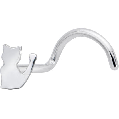 20G 1/4 Silhouette Kitty Cat Left Side Nose Screw
