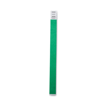 Advantus Crowd Management Wristbands, Sequentially Numbered, 10" x 0.75", Green, 100/Pack