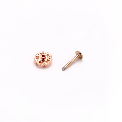 16G 5/16 Purple Tourmaline Rosy Tone Flower Labret Monroe Tragus