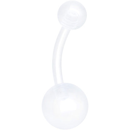 White Gold Tone Clear Halloween Marbelized Boo Belly Ring Set of 4