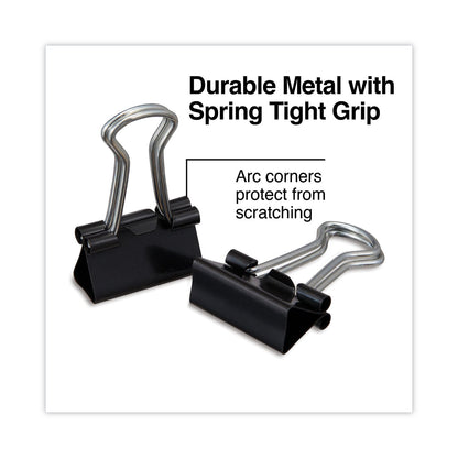 Universal Binder Clips, Mini, Black/Silver, 12/Box