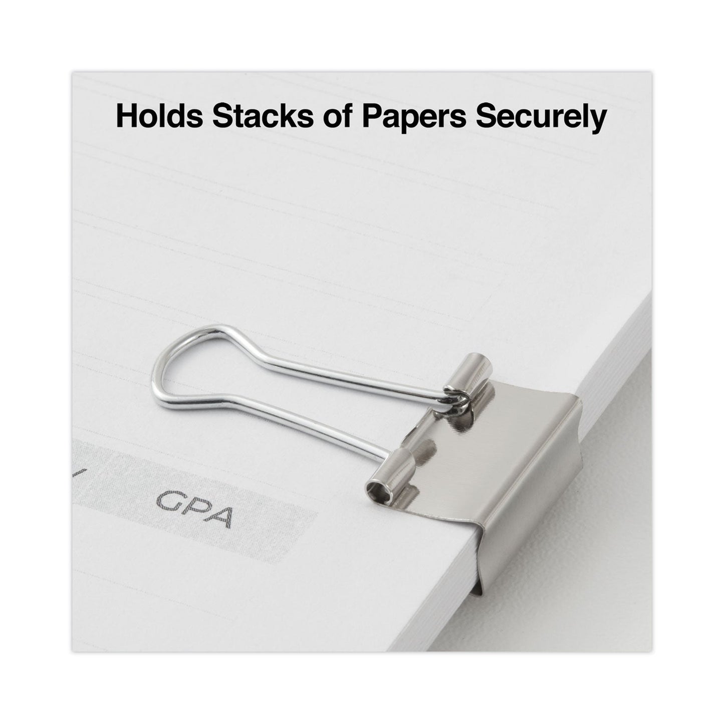 Universal Binder Clips with Storage Tub, Small, Silver, 40/Pack