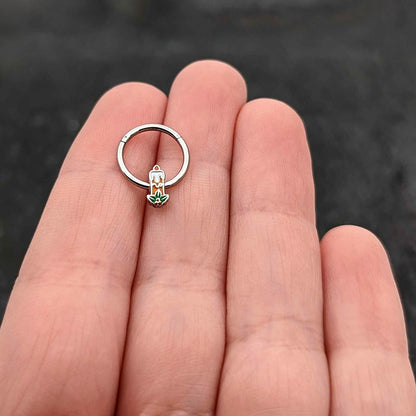 16G 3/8 Sweet Holiday Candle Christmas Hinged Segment Ring