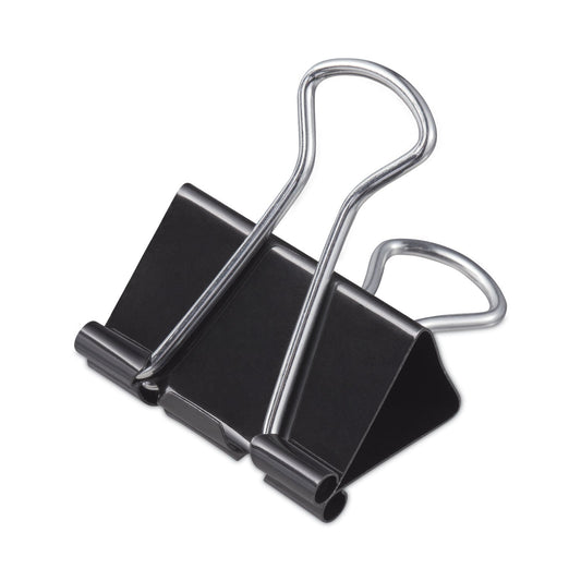 Universal Binder Clips with Storage Tub, Medium, Black/Silver, 24/Pack