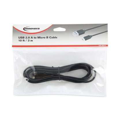 Innovera USB to Micro USB Cable, 10 ft, Black