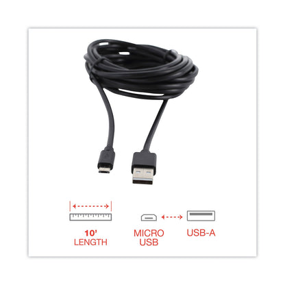 Innovera USB to Micro USB Cable, 10 ft, Black