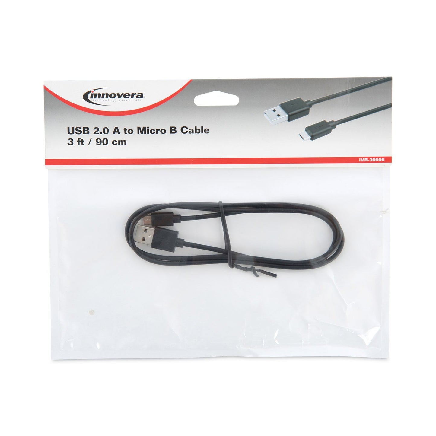 Innovera USB to Micro USB Cable, 3ft, Black
