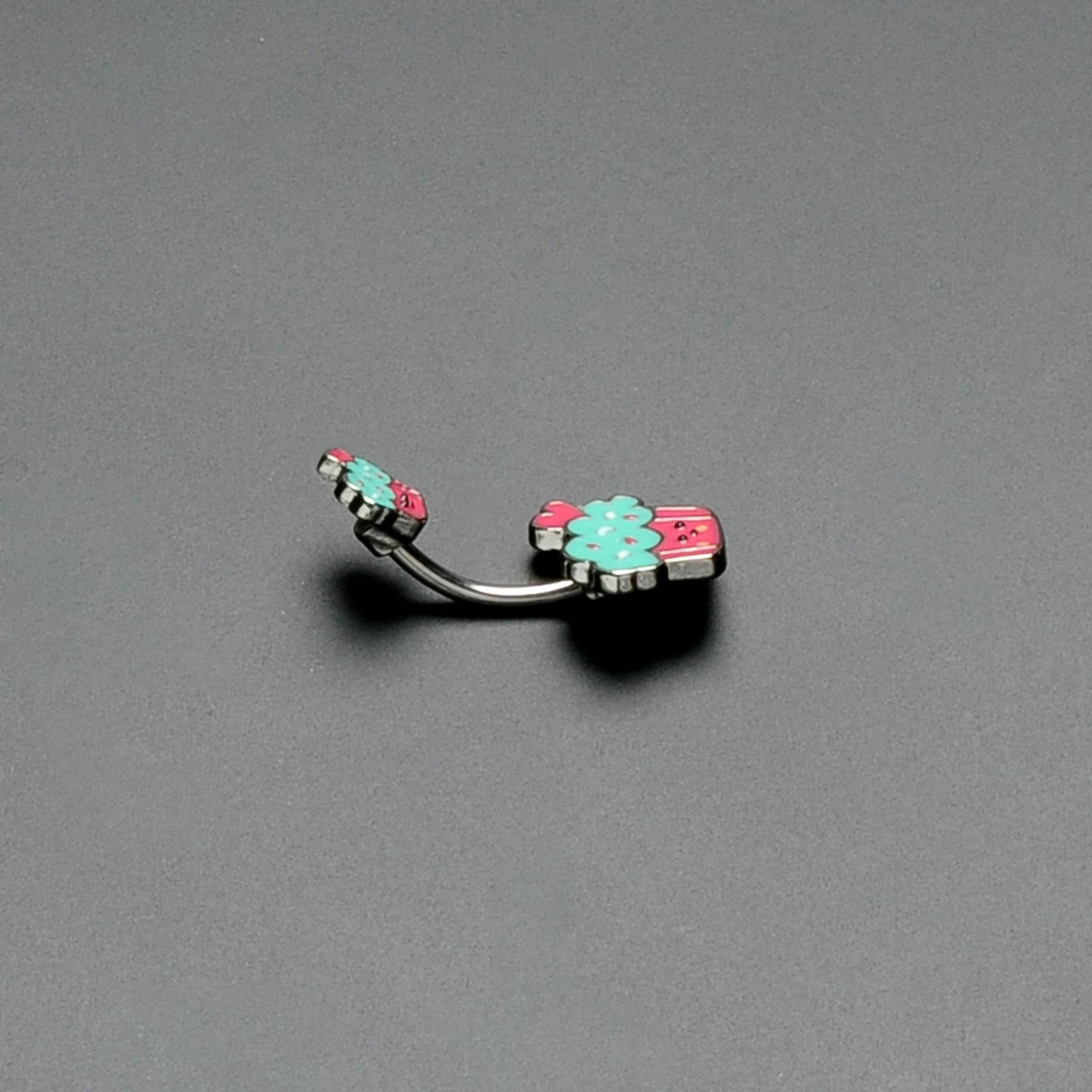 Sydney Belle Girlfriend Collection Sweet Happy Cupcake Pink Blue Double Mount Belly Ring