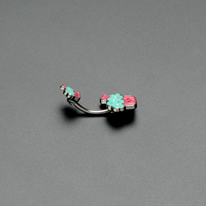Sydney Belle Girlfriend Collection Sweet Happy Cupcake Pink Blue Double Mount Belly Ring