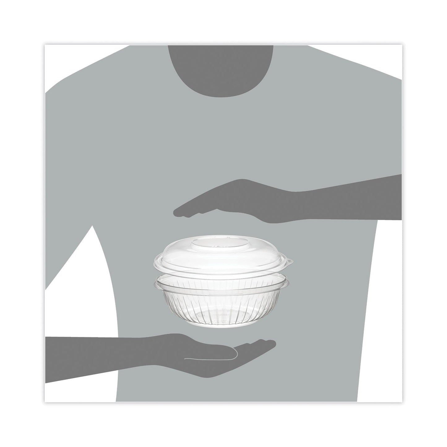 Dart PresentaBowls Bowl/Lid Combo-Paks, 24 oz, 7.25 Diameter x 2.38 h, Clear, Plastic, 63/Pack, 2 Pack/Carton