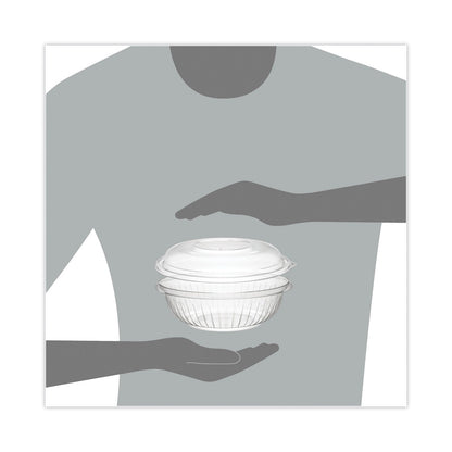 Dart PresentaBowls Bowl/Lid Combo-Paks, 24 oz, 7.25 Diameter x 2.38 h, Clear, Plastic, 63/Pack, 2 Pack/Carton