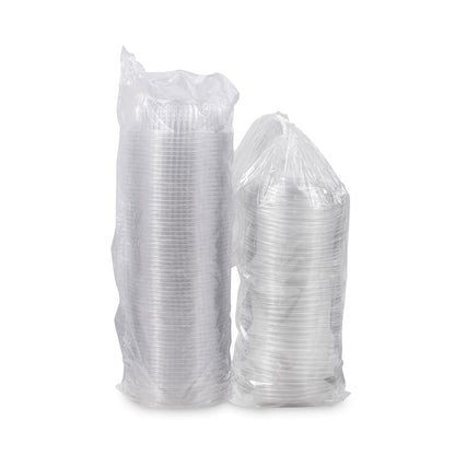 Dart PresentaBowls Bowl/Lid Combo-Paks, 24 oz, 7.25 Diameter x 2.38 h, Clear, Plastic, 63/Pack, 2 Pack/Carton