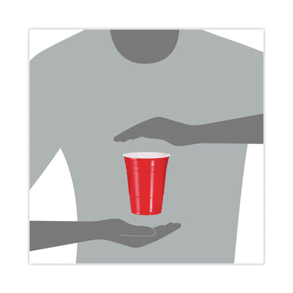 Dart Solo Plastic Party Cold Cups, 16 oz, Red, 50/Pack