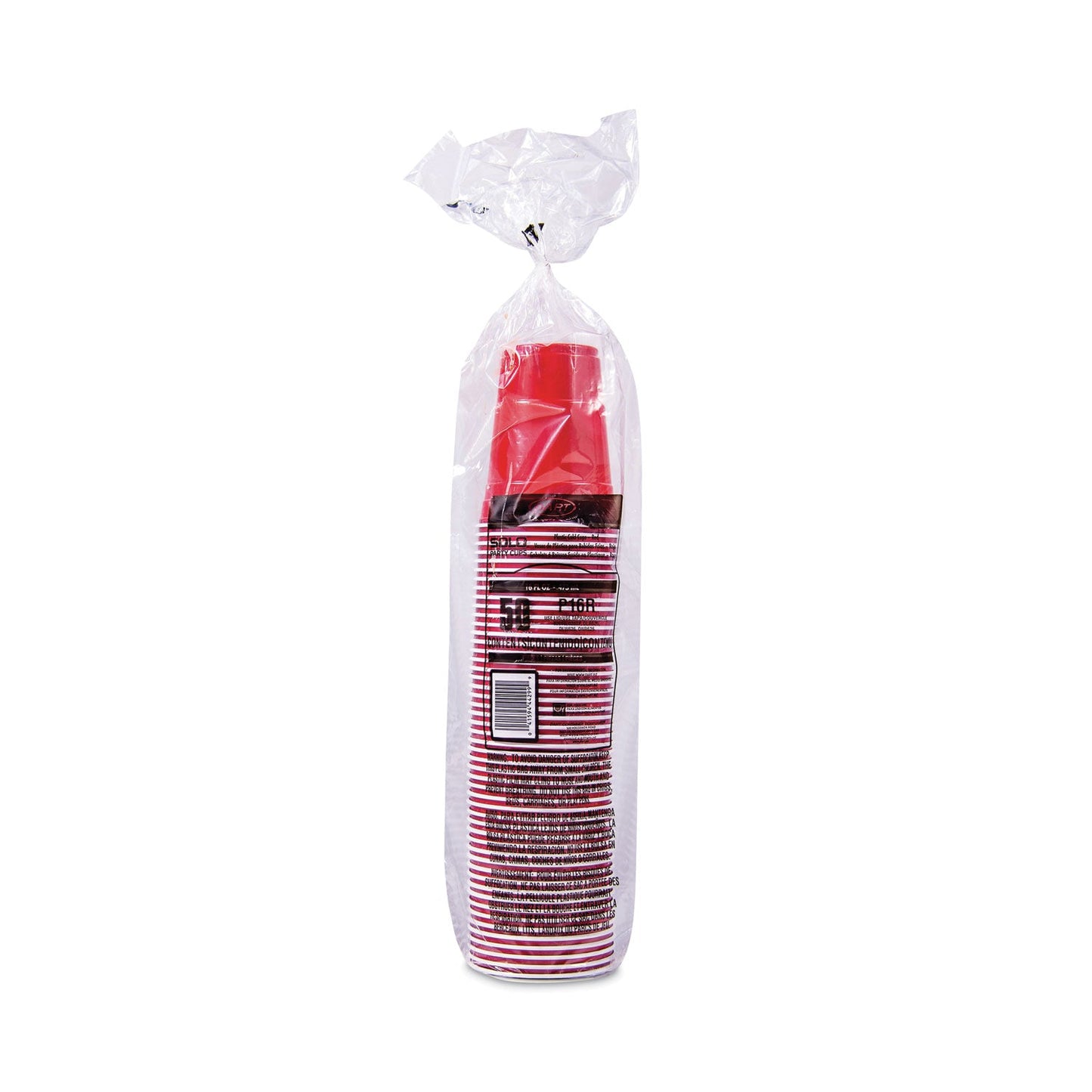 Dart Solo Plastic Party Cold Cups, 16 oz, Red, 50/Bag, 20 Bags/Carton