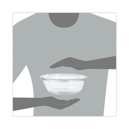 Dart Tamper-Resistant, Tamper-Evident Bowls with Flat Lid, 48 oz, 8.9" Diameter x 2.8"h, Clear, Plastic, 100/Carton