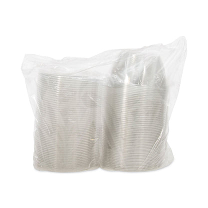 Dart Tamper-Resistant, Tamper-Evident Bowls with Flat Lid, 32 oz, 7" Diameter x 3.2"h, Clear, Plastic, 150/Carton