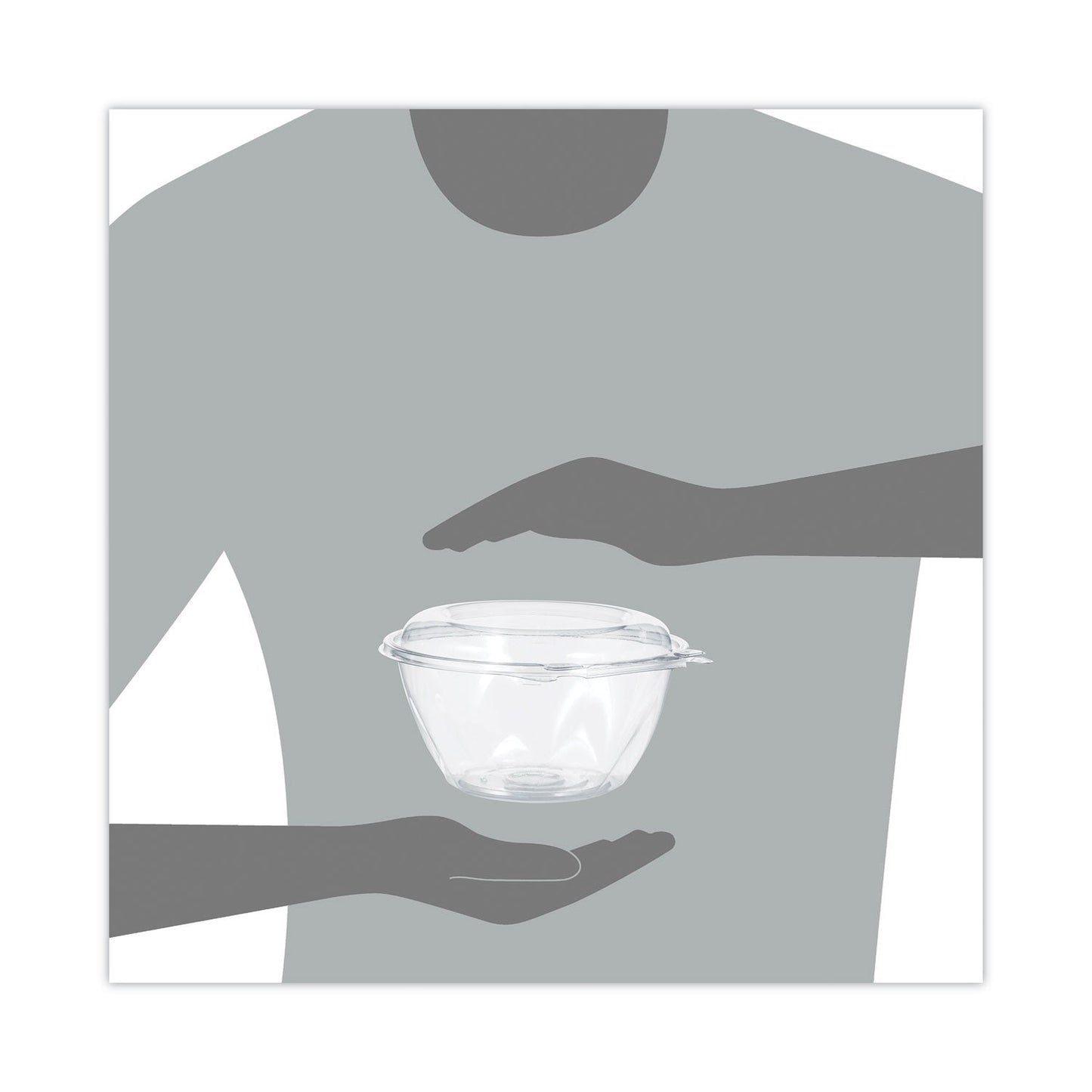 Dart Tamper-Resistant, Tamper-Evident Bowls with Dome Lid, 32 oz, 7" Diameter x 3.4"h, Clear, Plastic, 150/Carton