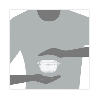 Dart Tamper-Resistant, Tamper-Evident Bowls with Dome Lid, 12 oz, 5.5" Diameter x 2.6"h, Clear, Plastic, 240/Carton