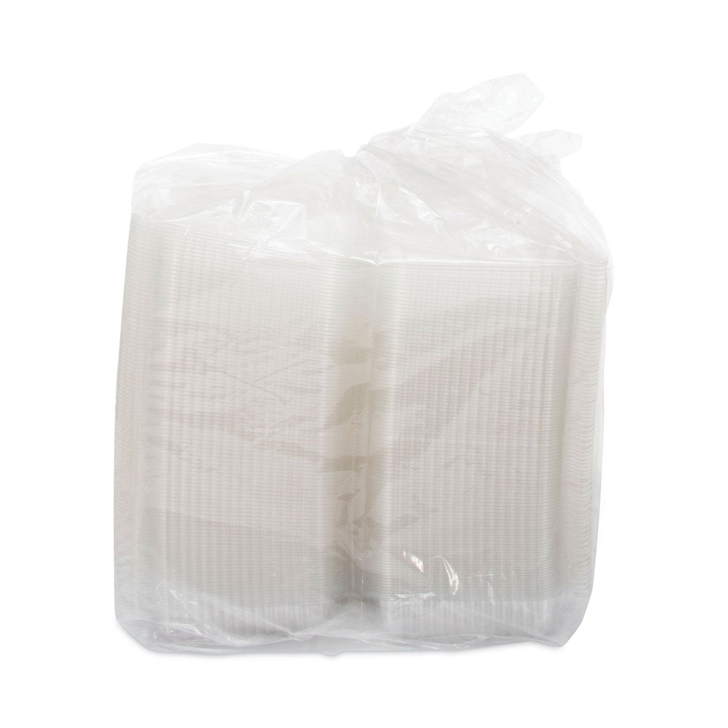 Dart StayLock Clear Hinged Lid Containers, 50.2 oz, 6.8 x 13.4 x 2.6, Plastic, 200/Carton