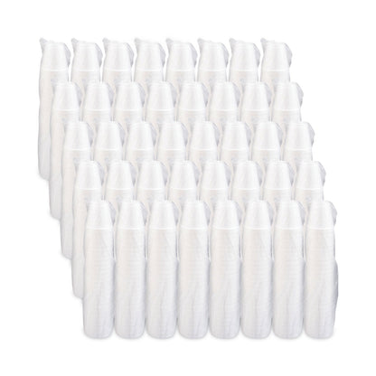 Dart Foam Drink Cups, 8 oz, White, 25/Bag, 40 Bags/Carton