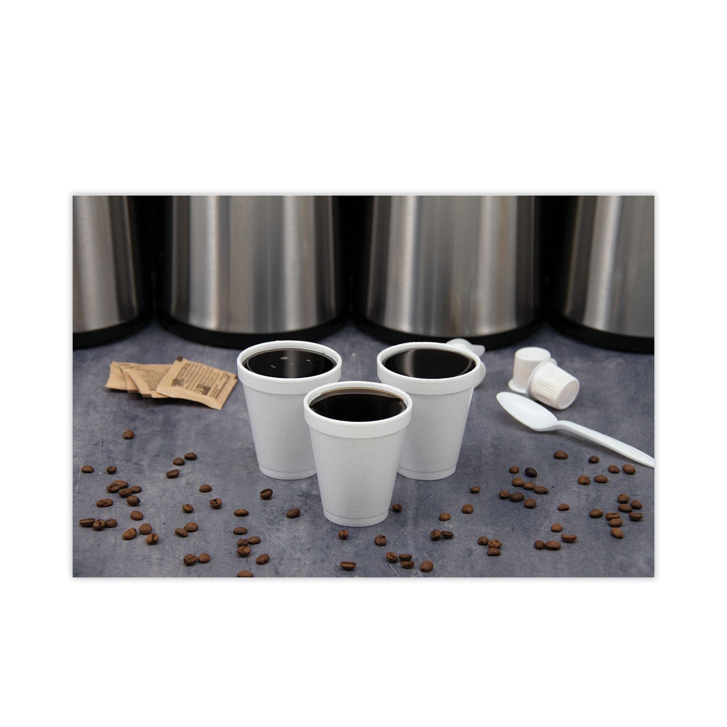Dart Foam Drink Cups, 6 oz, White, 25/Bag, 40 Bags/Carton