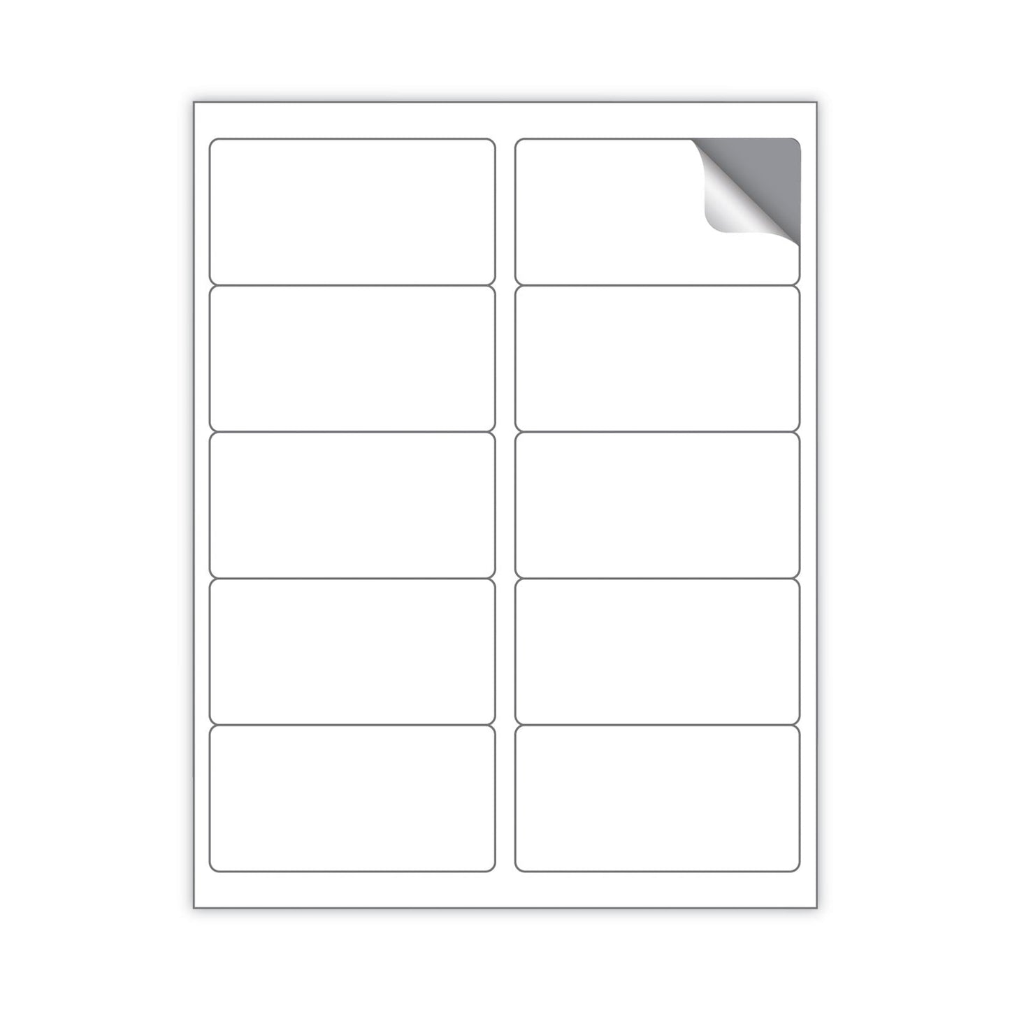 MACO Cover-All Opaque Laser/Inkjet Shipping Labels, Inkjet/Laser Printers, 2 x 4, White, 10 Labels/Sheet, 100 Sheets/Box