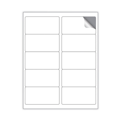 MACO Cover-All Opaque Laser/Inkjet Shipping Labels, Inkjet/Laser Printers, 2 x 4, White, 10 Labels/Sheet, 100 Sheets/Box