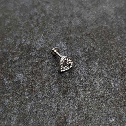 16G 5/16 Clear Gem Open Heart Valentine Labret Monroe Tragus