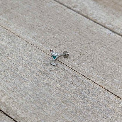 16G 5/16 Sweet Martini Glass Heart Labret Monroe Tragus