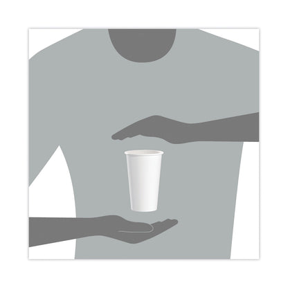 Dart Polycoated Hot Paper Cups, 16 oz, White, 50 Sleeve, 20 Sleeves/Carton