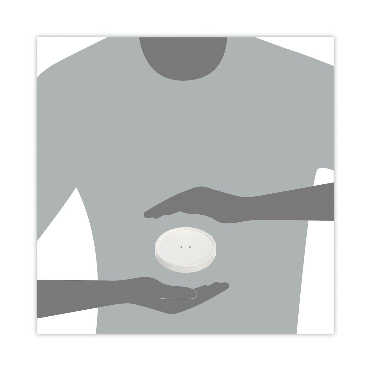 Dart Paper Lids for 16 oz Food Containers, Vented, 3.9" Diameter x 0.9"h, White, 25/Bag, 20 Bags/Carton