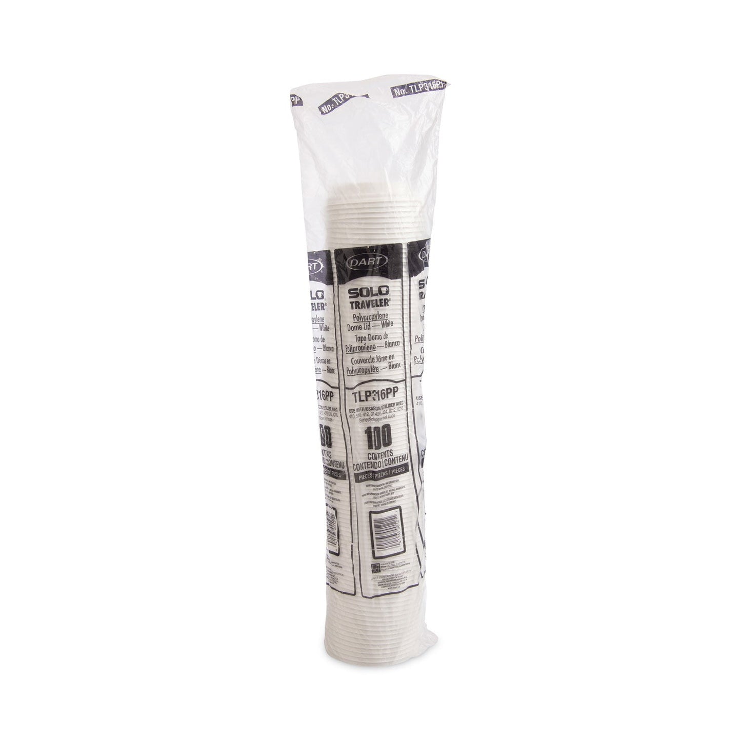 Dart Traveler Cappuccino Style Dome Lid, Polypropylene, Fits 10 oz to 24 oz Hot Cups, White, 1,000/Carton