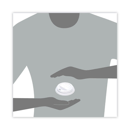 Dart Traveler Cappuccino Style Dome Lid, Polypropylene, Fits 10 oz to 24 oz Hot Cups, White, 1,000/Carton