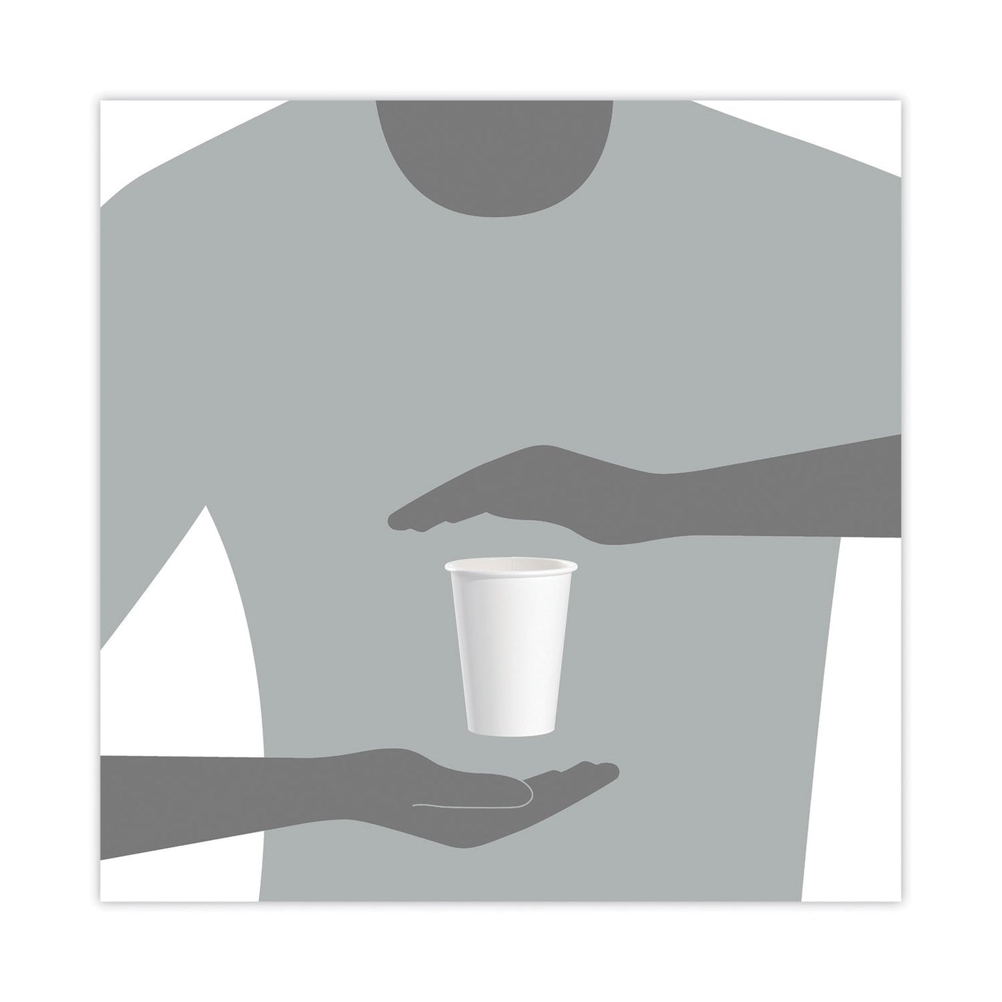 Dart Single-Sided Poly Paper Hot Cups, 12 oz, White, 50/Bag, 20 Bags/Carton