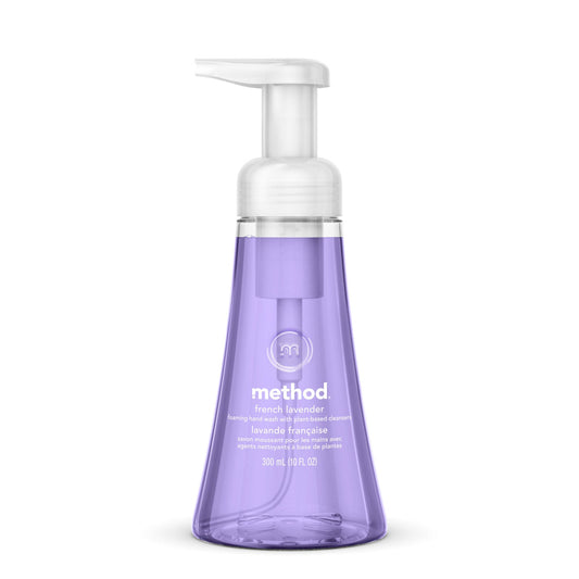 Method Foaming Hand Wash, French Lavender, 10 oz Pump Bottle, 6/Carton