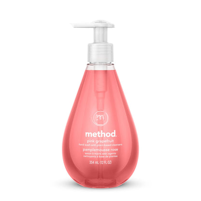 Method Gel Hand Wash, Pink Grapefruit, 12 oz Pump Bottle