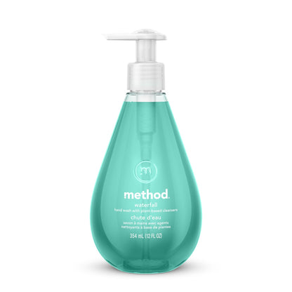 Method Gel Hand Wash, Waterfall, 12 oz Pump Bottle, 6/Carton