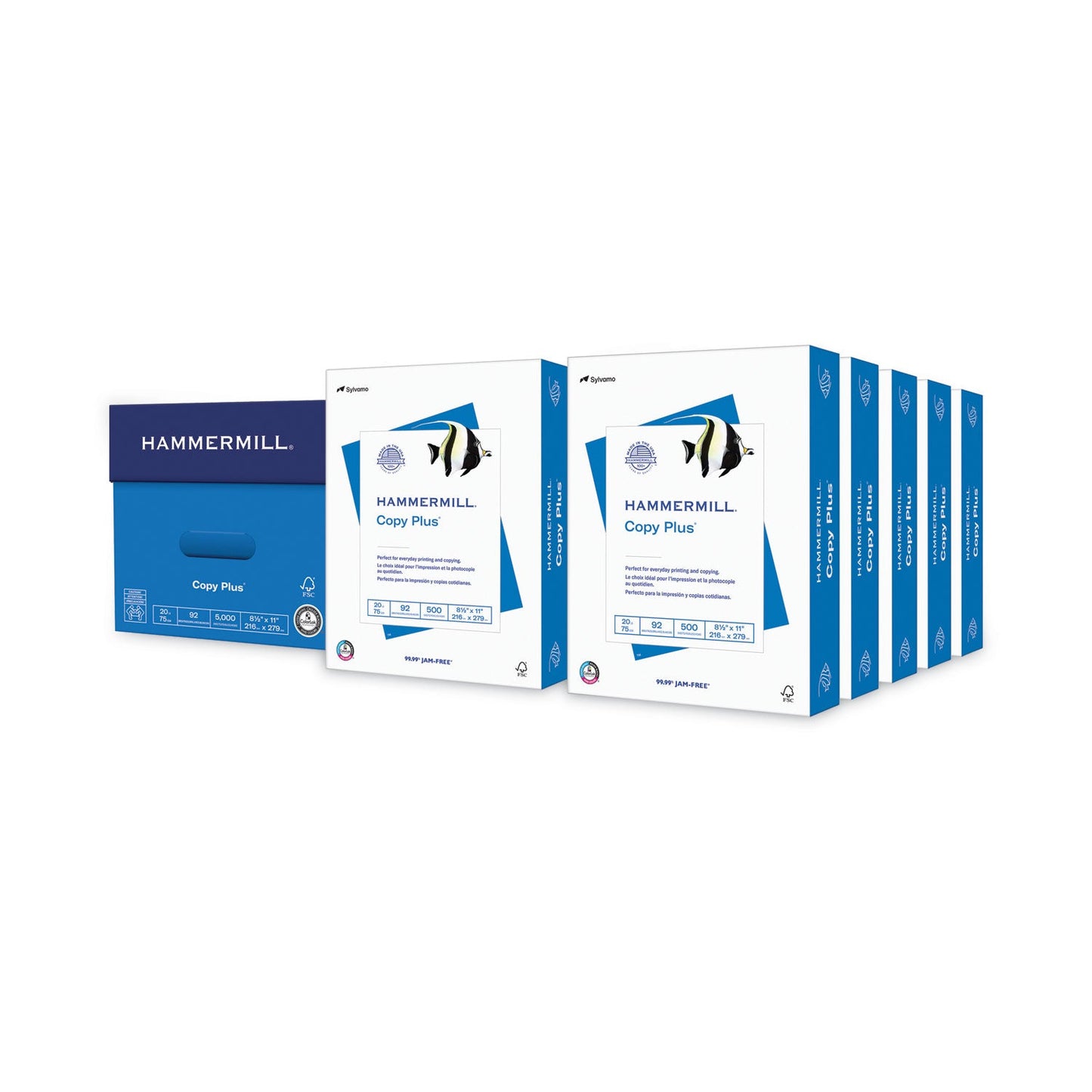 Hammermill Copy Plus Print Paper, 92 Bright, 20 lb Bond Weight, 8.5 x 11, White, 500 Sheets/Ream, 10 Reams/Carton, 40 Cartons/Pallet